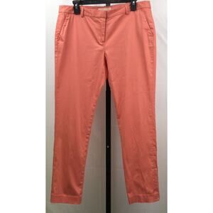 Michael Kors Chino Pants Women 10 Peach Stretch Cotton Trouser Pockets Logo